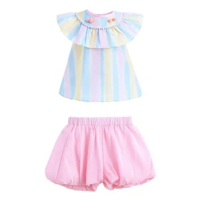 MIMI TUTU MIMI TUTU RAINBOW STRIPED RUFFLE OUTFIT