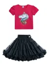 Mimi Tutu Multicolor Ramona Unicorn Skirt Outfit In Red