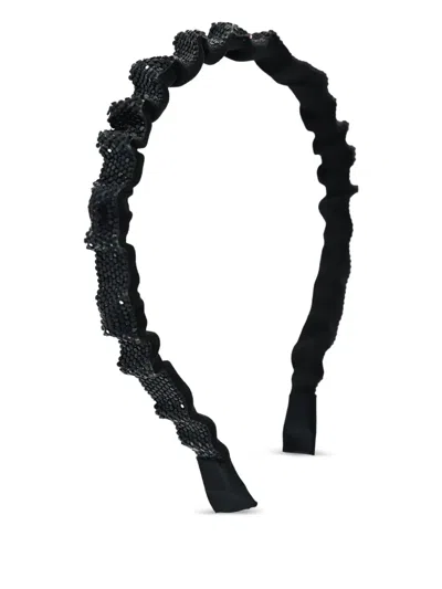 Mimi Tutu Kids' Rhinestone Ruffled Headband In Black