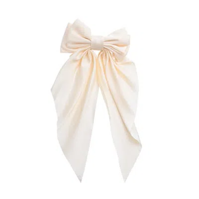 Mimi Tutu Kids'  Ribbon Bow Hair Clip In Neutral