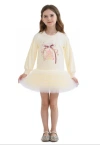 Mimi Tutu Kids'  Ruffle Ribbon Dress In Sand