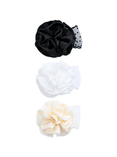 Mimi Tutu Kids' Ruffled Hair Clips (set Of Three) In Multi