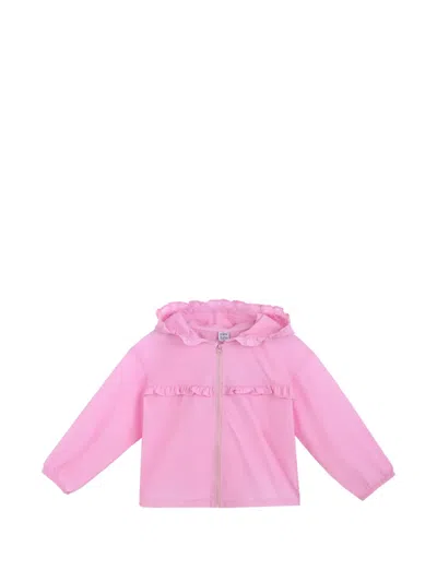 Mimi Tutu Ruffled Hooded Jacket In 粉色