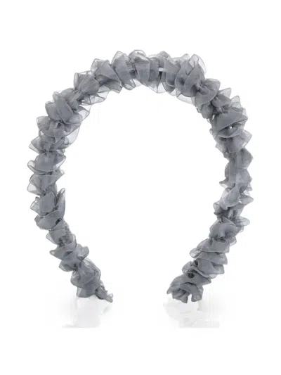 Mimi Tutu Kids' Ruffled Sheer Headband In Gray