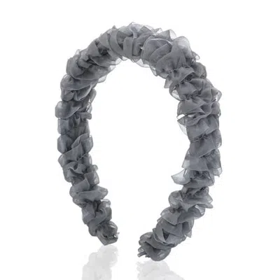Mimi Tutu Kids' Ruffled Sheer Headband In Gray