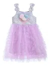 Mimi Tutu Tulle Silhouette Bow Pom Dress In Purple