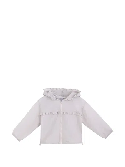 Mimi Tutu Ruffle-trim Hooded Jacket In 白色