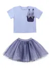 Mimi Tutu Sequin-embellished T-shirt Skirt Set In Purple
