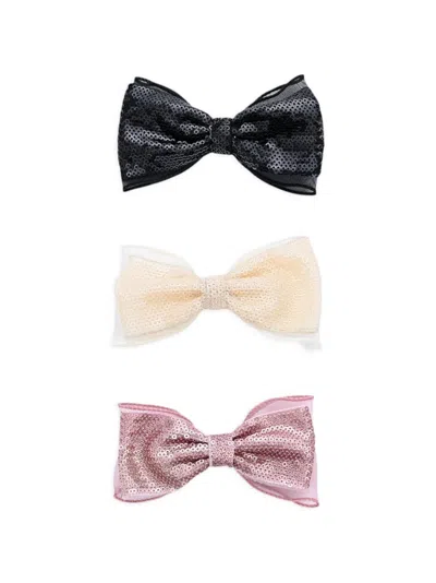 Mimi Tutu Kids' Sequin-embellished Hair Clips (set Of Three) In Multi