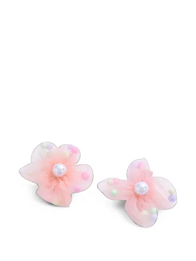 Mimi Tutu Kids' Sheer Flower-petal Hair Clips (set Of Five) In Pink