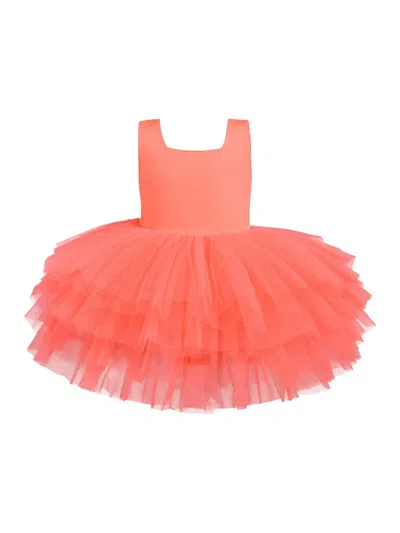 Mimi Tutu Kids' Square-neck Sleeveless Tutu Dress In Orange