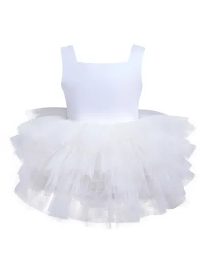 Mimi Tutu Kids' Square-neck Sleeveless Tutu Dress In White