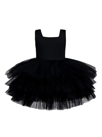 Mimi Tutu Kids' Square-neck Sleeveless Tutu Dress In Black