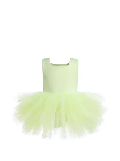 Mimi Tutu Kids' Square-neck Tulle Dress In Green