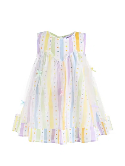 Mimi Tutu Kids' Striped Tulle-overlay Dress In Multi