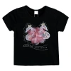 Mimi Tutu Kids' Swan-appliqué T-shirt In Black
