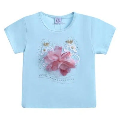 Mimi Tutu Kids' Swan-appliqué T-shirt In Blue