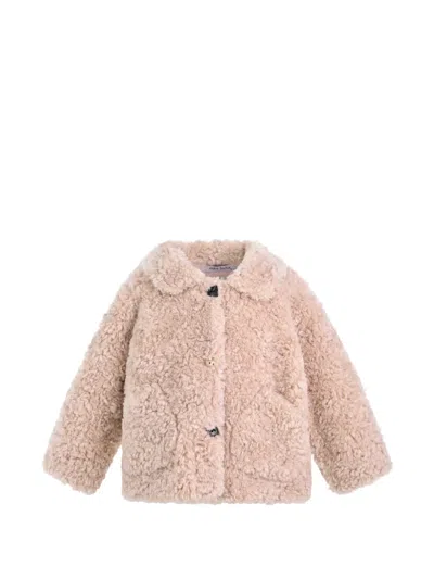 Mimi Tutu Kids' Teddy-texture Coat In Neutrals
