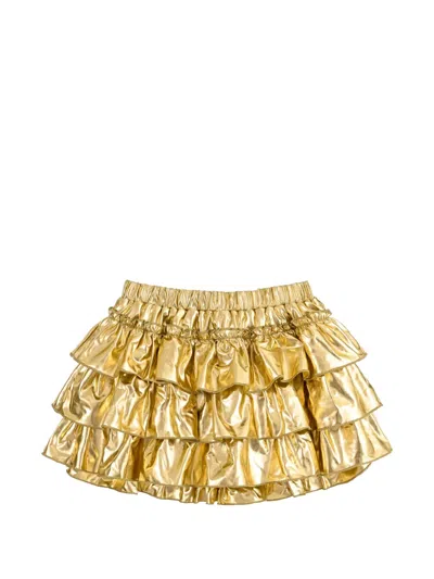 Mimi Tutu Tiered Mini Skirt In Gold