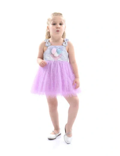 Mimi Tutu Kids'  Tulle Silhouette Bow Pom Dress In Purple