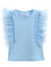 Mimi Tutu Kids' Tulle-sleeve T-shirt In Blau