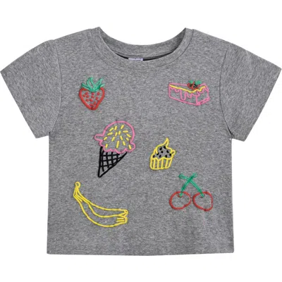 Mimi Tutu Kids'  Tyra Tee With Food Motifs In Gray