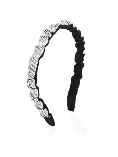 Mimi Tutu Kids' Wavy Crystal-embellished Headband In Black