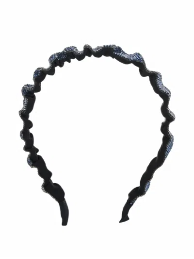 Mimi Tutu Kids' Wavy Crystal-embellished Headband In Black
