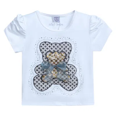 Mimi Tutu Babies'  White Bear Applique T-shirt