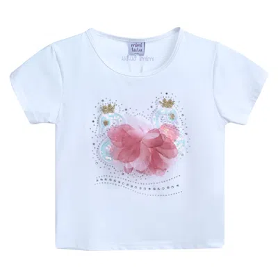 Mimi Tutu Babies'  White Swan Applique T-shirt