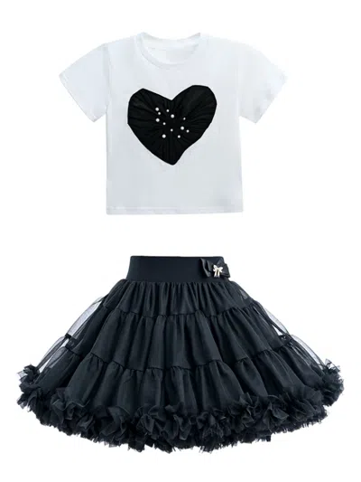Mimi Tutu Kids' Willow Heart Skirt Set In Black