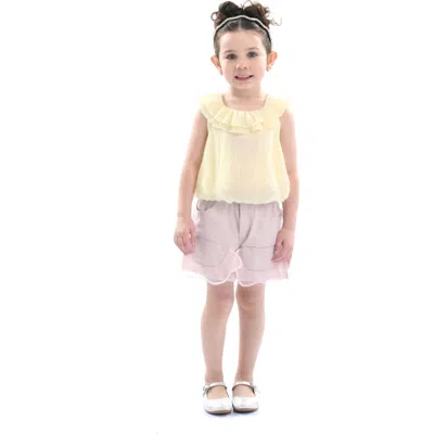 Mimi Tutu Kids'  Yellow Mauve Ruffle Outfit Set