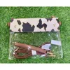 Mimi Wholesale Game Day Clear Crossbody Bag With Vegan Leather Trim In Cow In Multi