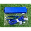 Mimi Wholesale Game Day Clear Crossbody Bag With Vegan Leather Trim In Royal Blue In Blue