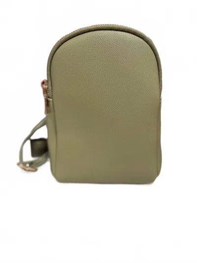 Mimi Wholesale Janice Double Zip Sling Bag In Moss In Pink