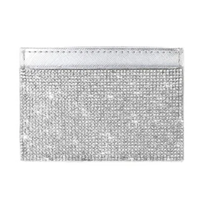 Mimi Wholesale Rhinestone Slim Cardholder In Silver