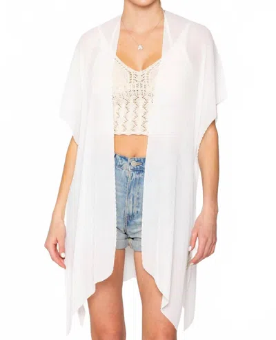 Mimi Wholesale Samara Solid Kimono/ Cover Up In White