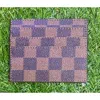Mimi Wholesale Women's Checkered Slim Credit Card Holder In Brown In Multi