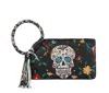 Mimi Wholesale Women's Day Of The Dead Sugar Skull Wristlet Clutch In Black In Black