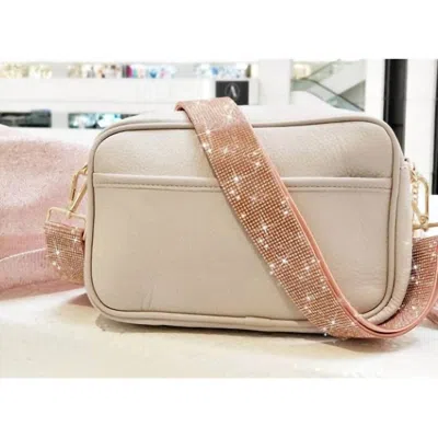 Mimi Wholesale Women's Rhinestone Crossbody Guitar Strap In Champagne Gold In Multi