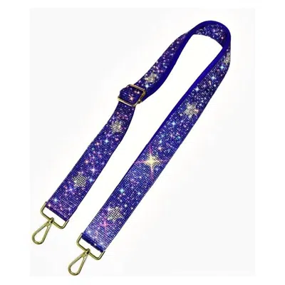 Mimi Wholesale Women's Star Rhinestone Adjustable Bag Strap In Royal Blue In White