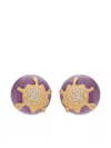 Mimia Leblanc 18k Yellow Gold Lollipop Diamond And Amethyst Earrings In Purple