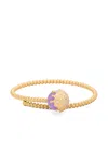 Mimia Leblanc 18k Yellow Gold Melting Lollipop Diamond And Amethyste Bracelet In Gold