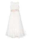 Shop Mimilù Floral-appliqué Long Dress In White