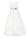 Mimilù Floral-appliqué Long Dress In White