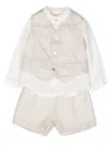 Mimilù Shirt Waistcoat Linen Trouser Set In Neutrals