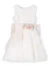 Mimilù Floral-appliqué Flared Dress In Pink