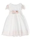 Mimilù Floral-embroidered Point D'esprit Tiered Dress In White