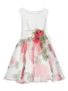 Mimilù Floral-print Flared Dress In White