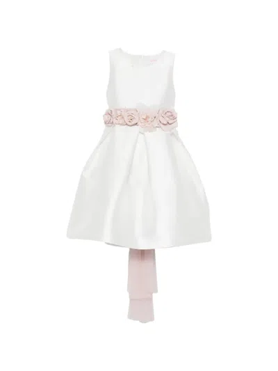 Mimilù Floral-appliqué Dress In White